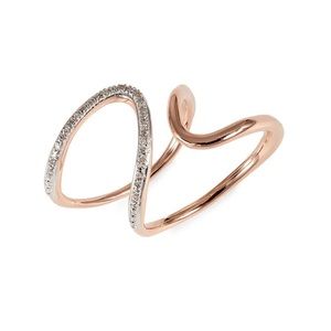 Monica Vinader - Riva Open Wrap Ring - Rose Gold Vermeil - Diamond